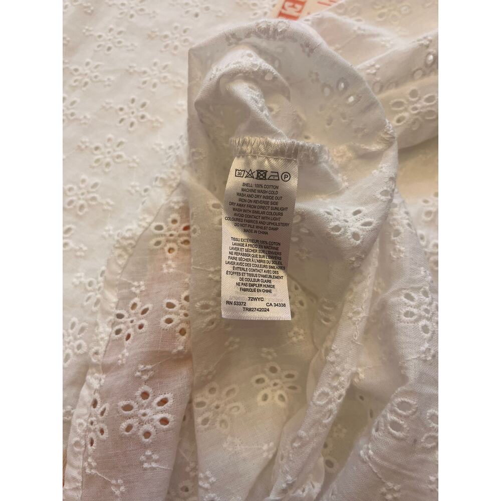 French Connection Summer White Eyelet Short Sleeved Oversized Tunic Top Sz 2 NWT - Picture 8 of 13